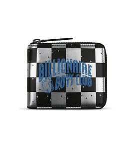 BILLIONAIRE BOYS CLUB SPACE CHECK LEATHER ZIP WALLET - SILVER - RRP £145.00