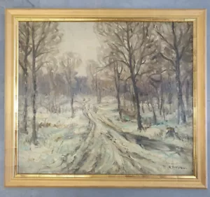 Gemälde Öl Winterlandschaft Rudolf Petuel (1870-1937) München Impressionismus - Bild 1 von 12