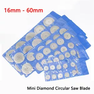 16mm - 60mm Mini Diamond Circular Saw Blade Cutting Discs Set Mandrel For Drill - Picture 1 of 7