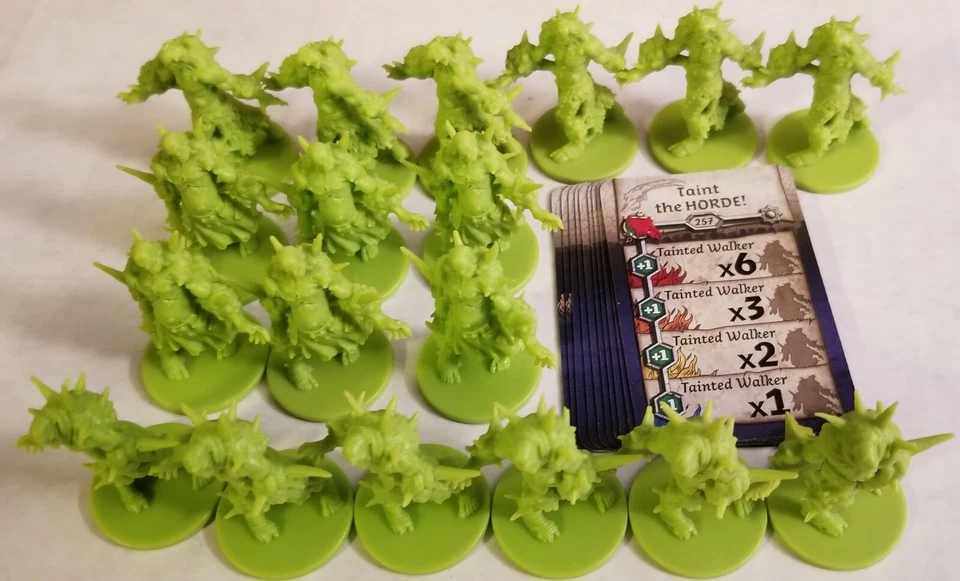 Zombicide Green Horde Friends Foes Tainted Walkers x18 Minis and Spawn Cards - Image 1 of 1