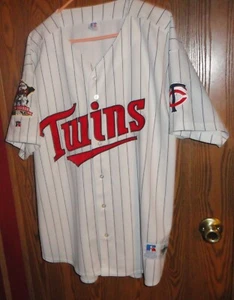 MAGLIA ATLETICA XL VINTAGE AUTENTICA 40° ANNIVERSARIO 2000 MINNESOTA TWINS RUSSELL 52 - Foto 1 di 4