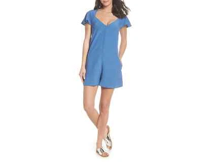 French Connection Womens Open Back Romper Color:Blue Size:8 - Image 1 of 4