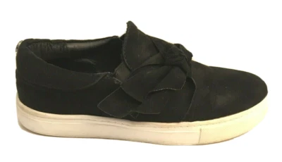 Black suede Steve Madden women sneaker Size 6 leather upper work . - Image 1 of 4