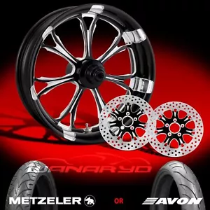 Performance Machine 21 x 3.5″ Paramount Black Front Wheel Kit Harley Road Glide - Picture 1 of 3