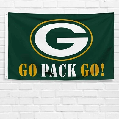 Banner Rodgers para fútbol americano Green Bay "GO PACK GO" 3x5 pies Foto 1 de 4