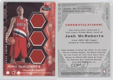 2007-08 Stadium Club Full Court Press Relics Triple /99 Josh McRoberts Rookie RC