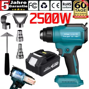 2500W Elektrische Heißluftpistole Kabellos Heißluftgebläse für 18V Makita Akku - Bild 1 von 13