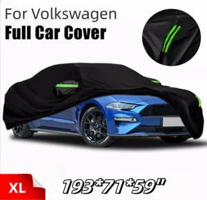 Black For Volkswagen Car Cover Outdoor Breathable Waterproof Sun Protection 190T - Picture 1 of 7