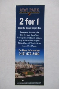 SAN FRANCISCO GIANTS 2017 BEHIND-THE-SCENES BALLPARK TOUR FULL TICKET - Picture 1 of 1