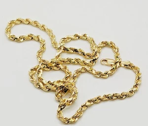 10 Kt gelbe Hohlseil Kette 18 Zoll x 2,7 mm Karabinerverschluss - Bild 1 von 7