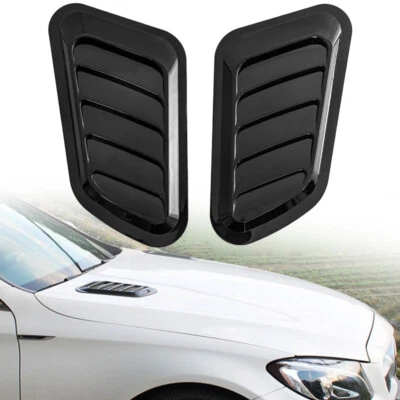 2x Auto Car Decorative Air Flow Intake Scoop Turbo Bonnet Vent Cover Hood Fender - Image 1 of 4