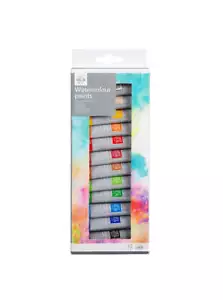 Juego de 12 piezas de pintura de acuarela artista lienzo pintura madera papel tela regalo escolar - Imagen 1 de 4