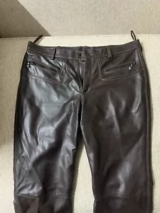 Vintage Gianni Versace Brown Leather Pants Men Great Condition - Picture 1 of 9