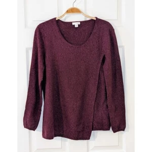 J. Jill Wollmischung Pullover U-Ausschnitt Langarm Freizeit Burgund Medium - Bild 1 von 7