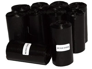 2070 DOG PET WASTE POOP BAGS 90 BLK UNSCENT REFILL ROLLS CORELESS PetOutSide USA - Picture 1 of 1