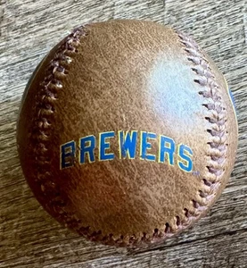 MLB 2016 Milwaukee Brewers Brown Distressed Baseball Ball - Picture 1 of 6