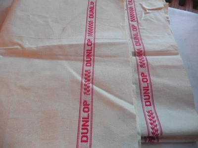 PUBLICITAIRE 2 ANCIENS TORCHONS METIS LITEAUX ROUGE DUNLOP 74X58 CM n° 2 - Photo 1/4
