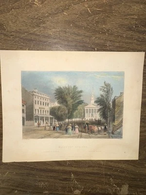 William Henry Bartlett, Ballston Springs Nueva York, 1839 grabado en acero, Londres Foto 1 de 4