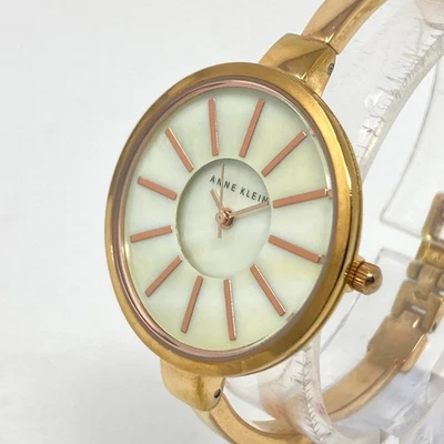 Anne Klein Watch Women 32mm Rose Gold Tone Cream MOP Dial WR 30M New Battery 6" - Image 1 of 4