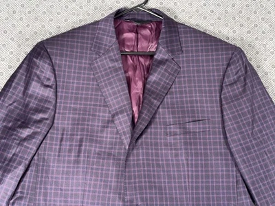 Blazer de lana a cuadros Patrick James REDA abrigo deportivo para hombre 46R vino *EXCELENTE* Foto 1 de 4