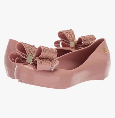 Mini Melissa Girls' Mel Ultragirl Sweet X Ballet Flat Pink Big bow Size 11 party - Image 1 of 4