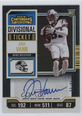 2023 Panini Contenders Variation Divisional Ticket /99 Josh Vann Rookie Auto RC - Image 1 of 2