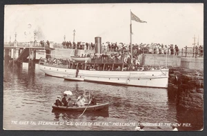 Postcard Falmouth Cornwall steam ship Queen of the Fal river 1906 RP by Bragg - Picture 1 of 2