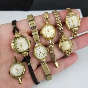 Lote de relojes vintage para damas x6 Bulova Caravelle Helbros Girard Perregaux 10K rgp - Imagen 1 de 13