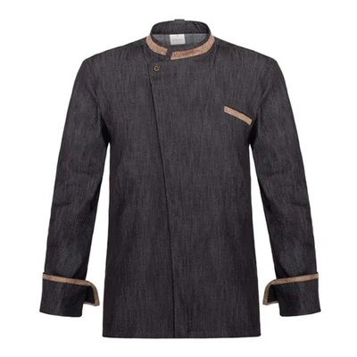 Giacca Cuoco Ulisse Jeans Nera a Manica Lunga - GIBLOR'S - Pizzaiolo - Immagine 1 di 3