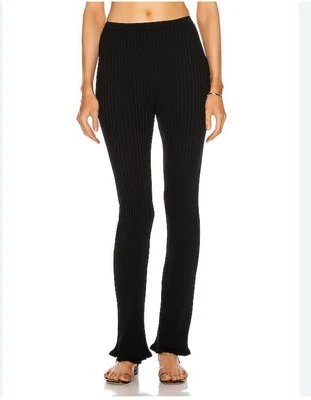 Pantalón Toteme Ry Talla Pequeña Negro Acanalado Tejido Leggings Foto 1 de 4