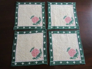 4 Vintage Ananas Design Cocktail Servietten Grün 7,5" - Bild 1 von 2