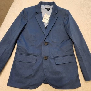 Blazer J Crew Crewcuts Thompson giovane 6-7 misto cotone navy due bottoni H5630 - Foto 1 di 5