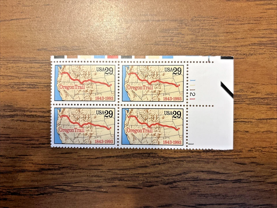 1993 29c Oregon Trail Mint Stamp Plate Block #2747 - Image 1 of 1