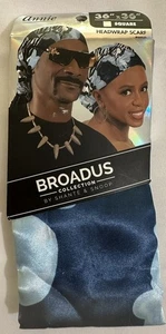 Annie Headwrap Scarf 36X36 Broadus Collection Shante & Snoop Dog Ebony - Picture 1 of 6