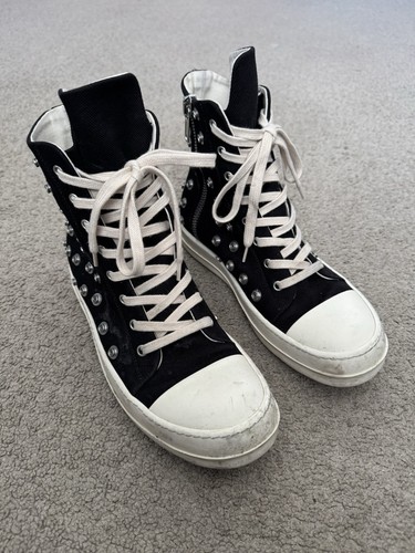 FW23 Rick Owens DRKSHDW Sneakers Ramones con borchie e occhielli taglia IT 40