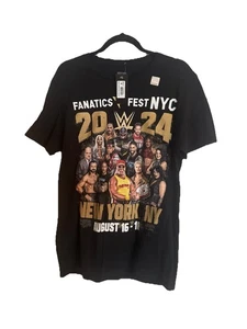 NW Tags 2024 Fanatics Fest NYC T Shirt Adult Medium Black WWE WWF - Picture 1 of 7