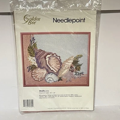 Shells including Frame-Golden Bee Needlepoint Cross Stitch Kit #30705 10" X 8" - Image 1 of 3