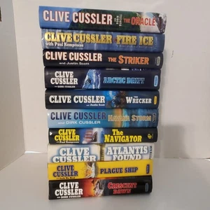 Lot of 10 Clive Cussler Books Hardcover 1st Printing Dust Jacket Pitt Bell Fargo - Bild 1 von 6