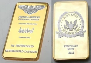 Fort Knox Gold Silberbarren Donald Trump Signatur US Mint Americana Barren ungewöhnlich - Bild 1 von 14