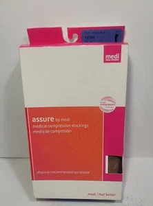Assure Medi Medical Compression Stockings Thigh w/Topband Closed Toe Beige XL - Picture 1 of 6