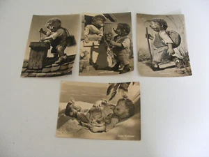 1957 Mecki & Wife Micki Character Hedgehogs Stamped German Postcards 4 In Lot - Picture 1 of 8