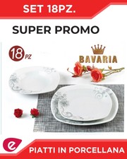 SERVIZIO SET 18 PIATTI PORCELLANA DIVERSI COLORI