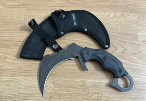 Heavy Duty Black Karambit Tac Force Full Tang Micarta Handle Sharp With Sheath - Picture 1 of 7