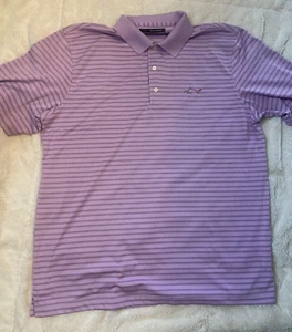 Greg Norman Men's Shirt Play Dry Short Sleeve Golf Purple Striped Size XL - Picture 1 of 3