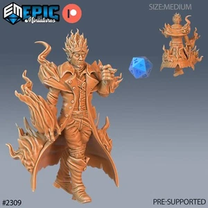 Miniaturas épicas de resina 6K 32 mm Fire Genasi Adventure para D&D, juego de rol - Imagen 1 de 1