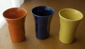 Pacific Pottery Hostess Ware set of 3 ring tumblers~vintage~1930s~California - Picture 1 of 2