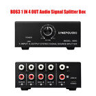 B063 1 IN 4 OUT Audio Signal Splitter Box Stereo Signal Source Splitter pe66
