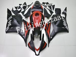 Kit de carenado de molde por inyección ABS 2009-2012 CBR600RR negro mate rojo mate - Imagen 1 de 7