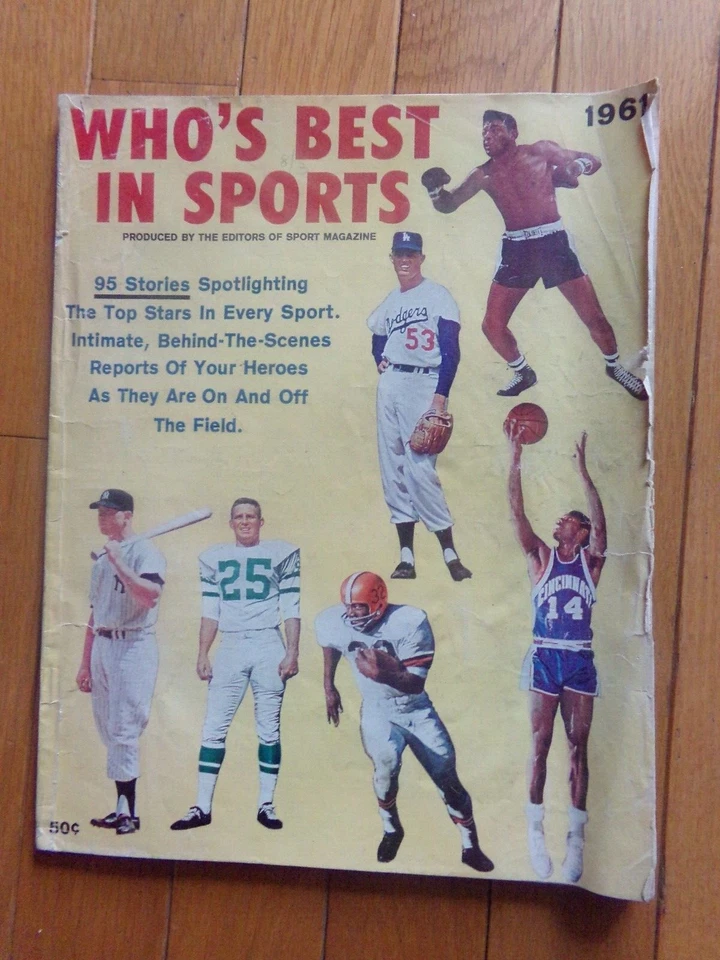 Who's Best In Sports Jim Brown Mickey Mantle 1961 cubierta rara 🏈⚾ 🏀  Foto 1 de 1