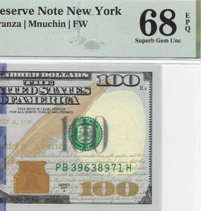 2017A $100 NEW YORK FRN. PMG SUPERB GEM Uncirculated 68 EPQ Banknote. - Picture 1 of 3